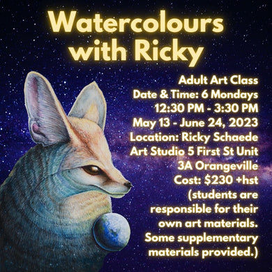 Watercolours with Ricky * 6 Mondays 12:30 PM - 3:30 PM * May 13 - June 24, 2024