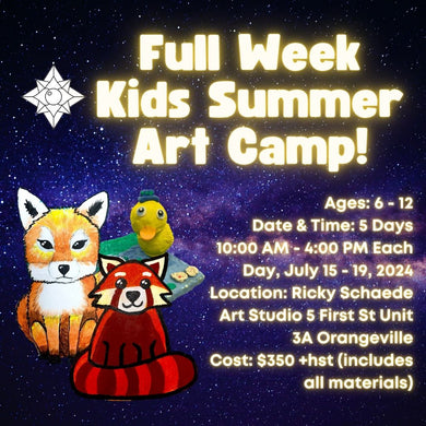Full Week Summer Art Camp with Ricky * 5 Days, July 15 - 19, 2024 * 10:00 AM - 4:00 PM Each Day * Ages 6-12