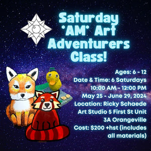 Spring Saturday Morning Art Adventurers Class with Ricky * 6 Saturdays, 10:00 AM - 12:00 PM * May 25 - June 29, 2024