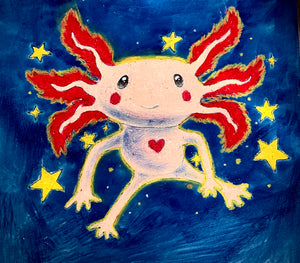 Oil Pastel Axolotl * Friday September 1 *PM* 2:00 PM - 4:00 PM * (Ages 6-13)