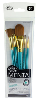 Royal & Langnickel Menta Acrylic Brush Set Synthetic Sable 5pc