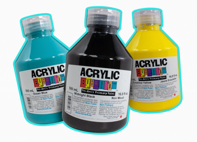 TriArt Primary Liquid Acrylics 500ml