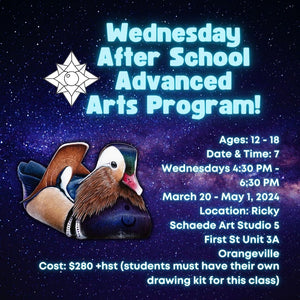 Spring Wednesday After School Advanced Arts Class with Ricky * 7 Wednesdays, 4:30 PM - 6:30 PM * March 20 - May 1, 2024