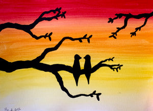 Birds at Sunset Summer Art Class * Friday August 16 2024 *PM* 1:30 PM - 3:30 PM * Ages 6-13