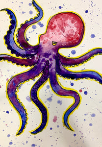 Watercolour Octopus * Friday September 1 *AM* 11:00 AM - 1:00 PM * (Ages 6-13)