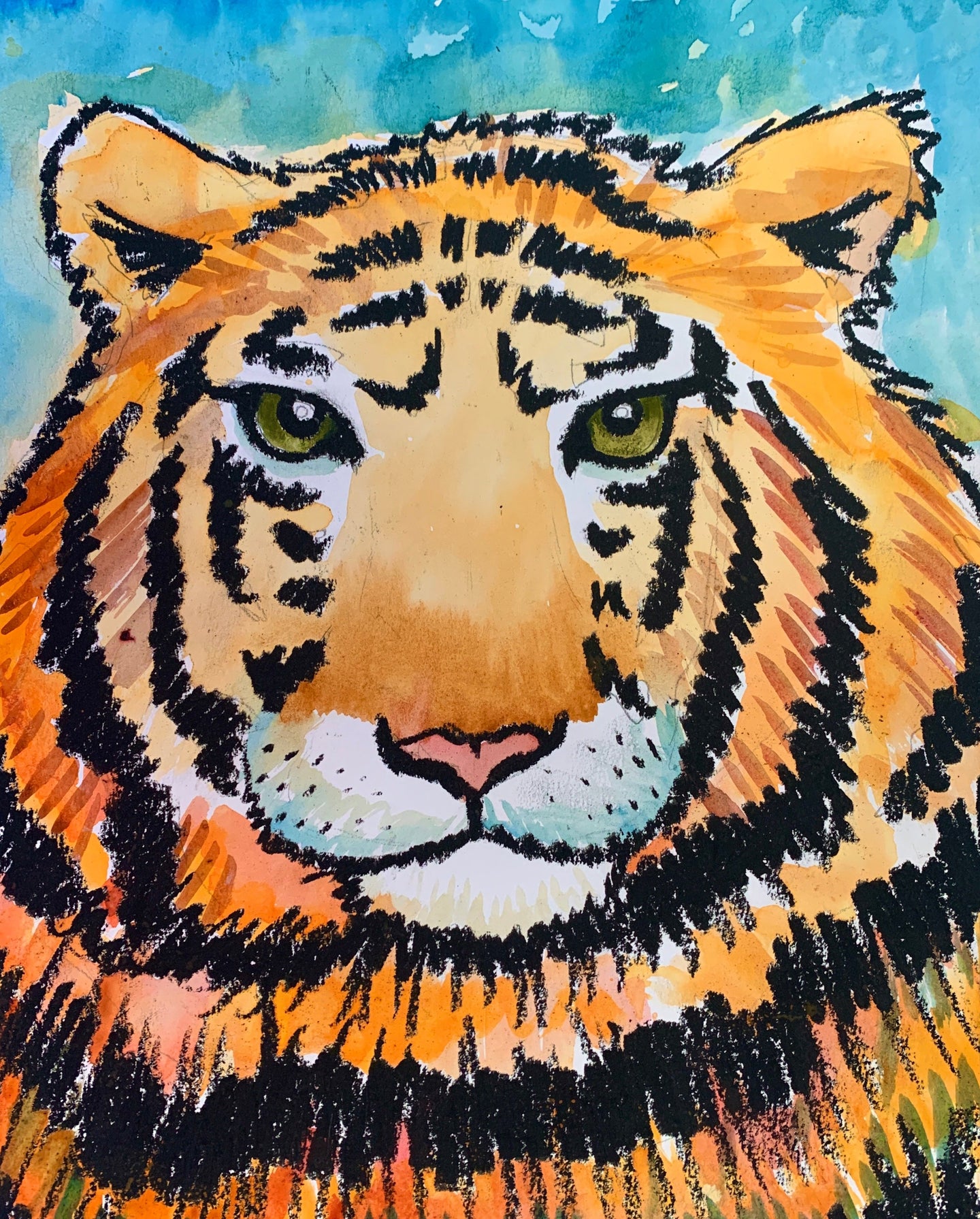 Watercolour Tiger * Monday March 11 2024 *PM* 1:30 PM - 3:30 PM * (Ages 6-13)